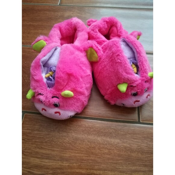 New Girls' Flipazoo Pink Dragon Unicorn Slippers sz 10/11 - Picture 2 of 3
